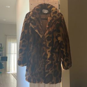 Nasty Gal Faux Leopard Fur Jacket